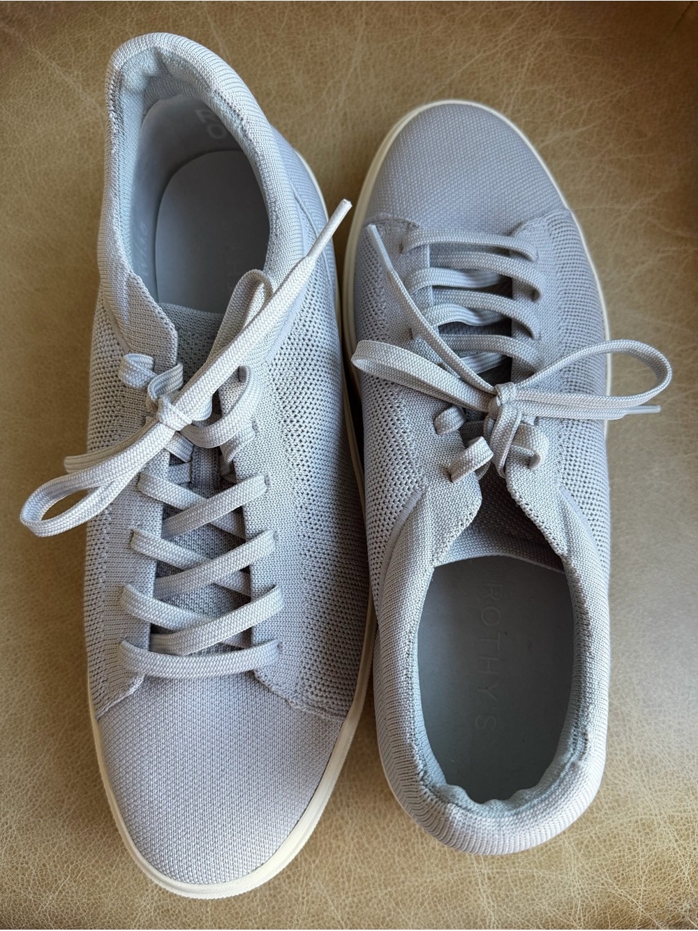 NEW Rothy’s RS02 Knit Sneakers Light Gray Mens 12 / Womens 13.5 No Box